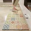 Tapetes para Piso de Cocina Venta al por Mayor Transfronteriza Estilo Americano Azulejos Florales Tierra de Diatomeas Tiras Largas Absorbentes de Agua Absorbentes de Aceite Secado Rápido Uso en Restaurantes y Hogares Tapetes para Piso