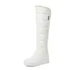 40-43 Botas Planas Cálidas de Café Lluvia Otoño e Invierno Altura Interior Caña Alta Hasta la Rodilla Cremallera Lateral Botas de Nieve W356