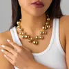 2025 Nuevo Collar Grande de Perlas Retro para Mujer Cadena de Clavícula Elegante de Lujo Accesible Europeo y Americano Accesorios Tendencia