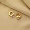 Pendientes Elegantes Estilo Ins Francés Forma de Mariposa Natural de Concha Acero Inoxidable para Mujer Pendientes de Acero de Titanio Joyería
