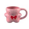 Taza de Cerámica con Forma de Hombre de Jengibre Navideño Transfronteriza Taza de Café Taza Linda con Forma de Hombre de Jengibre Taza para Pareja Taza de Desayuno