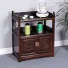Armário de Chá, Aparador de Madeira Maciça, Pequeno Armário de Chá, Novo Estilo Chinês, Cor de Madeira Natural, Armário de Armazenamento para Sala de Estar, Armazenamento de Chá, Adega