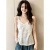 Camisola de Renda Bordada com Lantejoulas Plus Size 2026 para Mulheres, Design de Verão, Top Leve para Usar por Cima