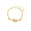 Nuevo brazalete de calabaza hueca con incrustaciones de diamantes estilo chino para mujer, moderno brazalete de caballo balancín chapado en oro vietnamita, joyería exquisita