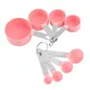 Juego de Tazas Medidoras de Acero Inoxidable de Ocho Piezas, Juego de Tazas y Cucharas Medidoras de Plástico, Herramientas de Cocina para Hornear del Hogar, Personalizable
