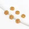 Chapado en Oro de 18K Tapa de Cuenta Flor de Trébol Hecha a Mano DIY Pulsera Collar Joyería Espaciador Accesorio C21