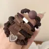 Nova Corda de Cabelo Estilo 2024 para Meninas, Corda de Cabelo Elástica Sofisticada, Prendedor de Cabelo Elegante Sofisticado, Acessório de Cabelo Simples com Bainha de Couro