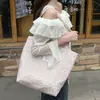 Bolsa de mano de algodón floral estilo coreano, un bolso versátil y elegante que se puede llevar en la mano o colgar al hombro, perfecto para estudiantes mujeres, ligero y con gran capacidad, ideal para llevar libros a clase