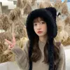 Gorro de Invierno para Mujer, Nuevo Diseño de Moda, Gorro de Felpa con Protección para las Orejas, Otoño e Invierno, Forro de Polar, Cálido para la Cara, Tejido de Punto con Puntadas Pequeñas