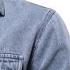 AIOPESON 100% Algodón Chaquetas de Mezclilla Hombres Casual Color Sólido Bolsillo Chaqueta Delgada para Hombres Estilo Primavera Alta Calidad Ropa de Hombre