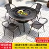 Conjunto Combinado de Mesa e Cadeira de Alumínio Fundido para Exterior Varanda Estilo Europeu Villa Pátio Externo Jardim Mesa e Cadeira de Ferro Forjado Lazer