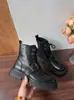 Aumento 5cm Dr. para Mujer. Botas Martens Estilo 2026 Suela Gruesa Botas Amarillas Grandes Hebilla Retro Botines con Cordones Botas de Motocicleta Casuales