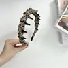 Diadema Antideslizante Dentada Estampado de Leopardo Plisada Estilo Merade Retro No se Resbala Fácilmente Atmósfera Diaria Accesorio Versátil para el Cabello