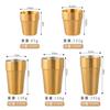 Copo de Suco de Aço Inoxidável 304 Martelado Criativo Copo de Cerveja Dourado Restaurante Copo de Chá de Camada Dupla Anti-Escaldante com Logotipo Personalizado