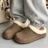 Zapatos Birkenstock de suela gruesa de dos vías para mujer 2026 nueva llegada de invierno botas de nieve forradas de polar pantuflas de pelo zapatos de algodón cálidos con suela blanda