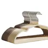 Cabides de Veludo Camurçado para Uso Doméstico, Antiderrapantes, Anti-Marca nos Ombros, Espessados e Ampliados, Presilhas Antiderrapantes