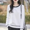 Suéter holgado de cuello alto para mujer, de algodón puro, de manga larga, elegante, para primavera y otoño