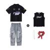 Ropa de Moda Hip-hop para Niños y Niñas Marca de Moda Traje de Camiseta de Béisbol de Manga Corta Ropa de Moda Hip-hop Hiphop para Niños Ropa de Actuación Moderna y Genial