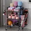 Estante de Almacenamiento para Equipo Deportivo Hogareño Extraíble Esterilla de Yoga Eje de Burbujas Cesta de Almacenamiento para Mancuernas Estante de Almacenamiento para Artículos de Fitness