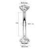 Piercing de Sobrancelha Europeu e Americano Simples de Aço Inoxidável 316 com Rosca Interna, Barra Curva, Zircônia Redonda de Alto Nível