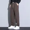 Pantalones casuales de vellón para hombre para otoño e invierno al por mayor del fabricante, estilo coreano moderno, nuevos, baratos, versátiles, holgados, talla grande, pantalones rectos