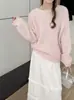 Suéter superior de punto suelto estilo coreano dulce con cuentas finas, nuevo suéter pullover de estilo suave para mujer, principios de otoño 2026
