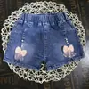 Jeans de comércio exterior atacado moda verão 2025 shorts femininos de laço shorts infantis microelásticos Jeans