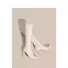 Botas largas blancas para mujer, tacones altos elegantes de punta fina, botas largas de otoño e invierno para mujer, botas de montar para mujer estilo 2025 para primavera y otoño