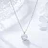 Colgante de collar redondo de moissanita de 8 mm para mujer, Joyería de moda simple estilo coreano de lujo ligero, Venta al por mayor desde el fabricante