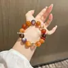 Resina Roja Natural con Hojuela Dorada, Pez Koi, Ágata Roja, Piedra Ojo de Tigre, Lepidolita, Citrino, Estilo Chino de Nicho, Nuevo Estilo Chino, Diseño Original
