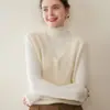 Chaleco exterior de punto de cachemira versátil estilo coreano, con cuello en V, multicapa, casual, para Otoño e Invierno 2025, al por mayor