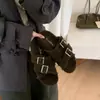 [] Zapatillas de felpa con suela gruesa de cuero esmerilado y pelo de lana para mujer, calzado de exterior 26 Otoño/Invierno, zapatillas de algodón retro sin cordones
