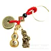 Aleación de cobre dinero valiente doce zodiaco latón calabaza cinabrio llavero viaje memorial bendición colgante colgante