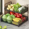 Estante de Almacenamiento de Cesta para Verduras de Cocina Encimera Doméstico Multicapa Simple Caja de Almacenamiento Dedicada para Verduras, Condimentos, Cebollas, Jengibre, Ajo