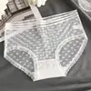 Pantis de encaje semitransparentes para mujer, verano, chica sexy, malla transpirable, sin costuras, entrepierna de algodón puro, bragas para mujer temu