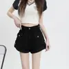 Shorts Jeans Novos Tendência de Verão para Mulheres, Hot Pants de Cintura Alta Elástico Retrô Emagrecedores Estilo Hot Girl Linha A, Tendência Estilo Ins