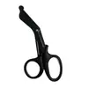 Tesoura de Ferramenta Portátil para Exterior para Cortar Gaze, 14,5 cm, Cabo Escurecido, Cabeça Curva, Bandagem de Acampamento