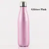 Garrafa de cola fabricante original transfronteiriça garrafa de água esportiva de aço inoxidável 304 com pintura de glitter e pó de glitter dourado, copo térmico dropshipping