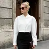 Blazer Blanco de Cuello en V Estilo Europeo y Americano para Mujer, Nueva Moda Otoño/Invierno 2026 Blazer Corto Transfronterizo para Mujer