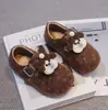 Zapatos Peludos de Dibujos Animados para Niños 2026 Otoño/Invierno Nuevo Estilo para Niñas con Forro de Terciopelo Cálido Zapatos de Algodón Mocasines Casuales de Corte Bajo