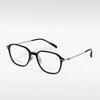 T22027 Gafas de estilo coreano con montura de semititanio y diseño de celebridades de Internet, modernas y anti-luz azul para mujer, gafas artísticas sencillas que se pueden equipar con miopía.