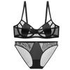 Sexy francês puro desejo underwear terno ultra-fino peito grande pequeno plus size cueca sem costura anti-flacidez sutiã de apoio superior