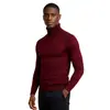 Suéter Masculino de Gola Alta Outono e Inverno Slim Fit Malha Camada Base Cor Sólida Elástico Roupa Íntima Venda por Atacado em Estoque Suporta Venda em Lote Misto