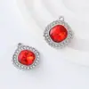 Novo pingente quadrado de liga de diamante único pendente de vidro colorido acessórios para colar pulseira pingente de gota d'água atacado