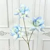 Arranjo de flores de rosa com 3 cabeças para cerimônia de casamento, decoração de corredor, flores artificiais para decoração de casamento, flores artificiais para decoração de quarto de casamento