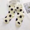 Calcetines de punto de lunares de moda para niños, calcetines de tubo transpirables de verano, calcetines de algodón para estudiantes coreanos, calcetines de moda acanalados en stock, venta al por mayor