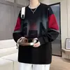 Sudadera nueva de cuello redondo 2026, marca de moda estilo Hong Kong, retro americano otoño e invierno, estilo primavera y otoño, sensación de alta gama, manga larga sin capucha