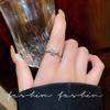 Anel Feminino Estilo Ins Borboleta com Zircônia e Pérola Niche de Luxo Acessível Anel Aberto de Casal Elegante Atacado