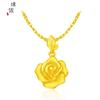 Tienda de oro con arena dorada, moda exquisita, colgante de rosa, accesorios de bricolaje, collar, regalo para mujer