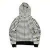 Estilo INS transfronterizo europeo y americano, sudadera con capucha a rayas retro de otoño Harajuku Y2K con cremallera, prenda exterior unisex